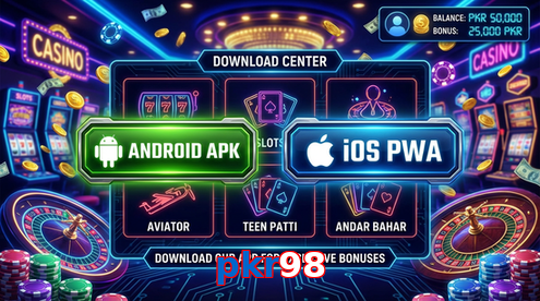 Main screen of Pkr98 download page for PK players